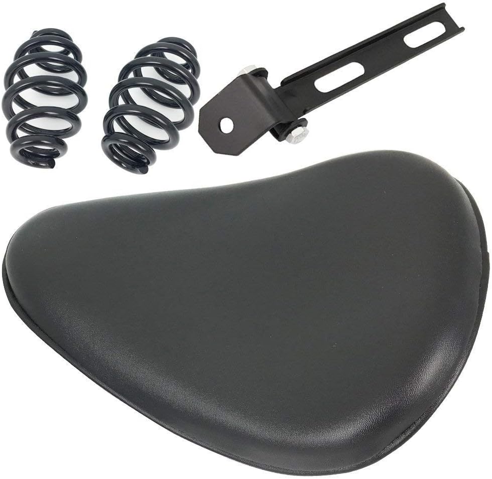 Black Leather Solo Seat 3" Spring Mounting Bracket Kit For Yamaha for Kawasaki for Suzuki Sportster Bobber Chopper