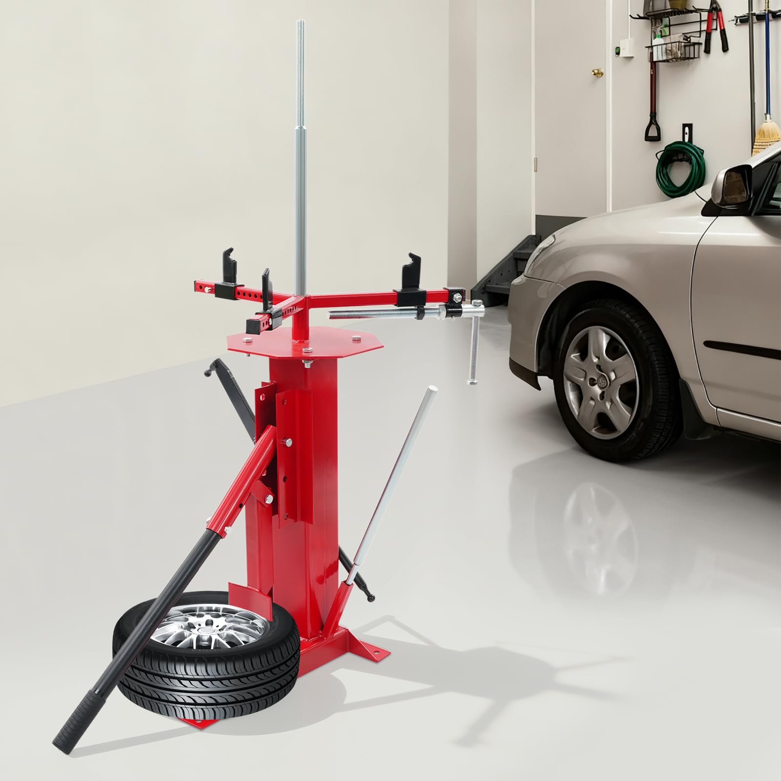 Démonte-pneu manuel en acier au carbone portable pour pneus de 10 à 43 cm, compatible avec voiture, camion, remorque, pour maison, garage et atelier