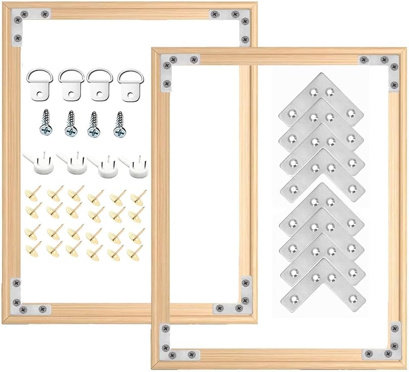 Juego de 2 barras de bastidor de lienzo de madera para bricolaje de 16 "X 20", kit de marcos de lienzo extraíbles, marcos de bastidor livianos y resistentes para pintura al óleo, pintura de diamantes, pintura de lienzo y bordado de punto de aguja (16 x 20 pulgadas)