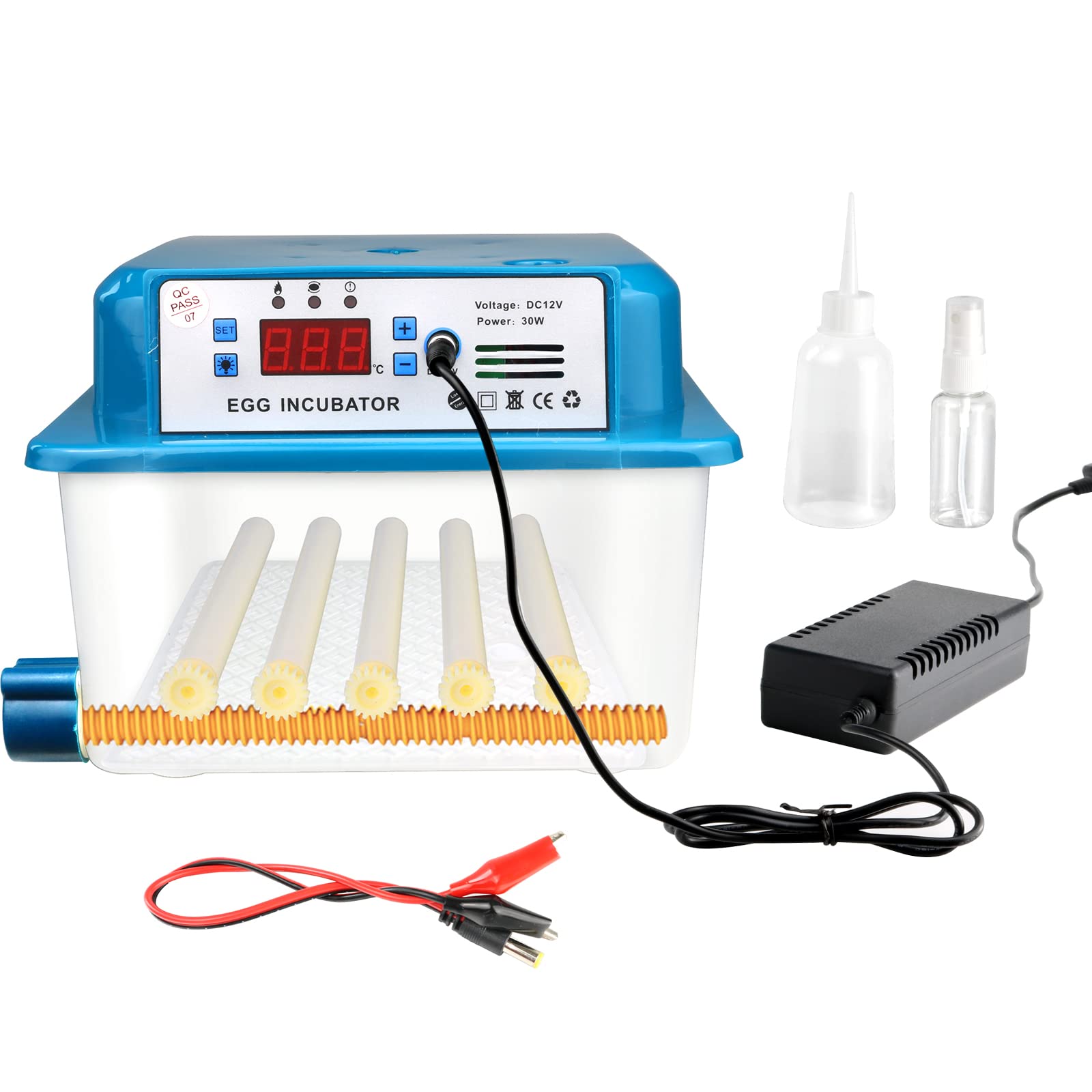Tosucs Egg Incubator Automatic with Fan Roller Home Incubator Controller(16eggs) with Automatic Egg Turning Temperature Control for Chicken Quail