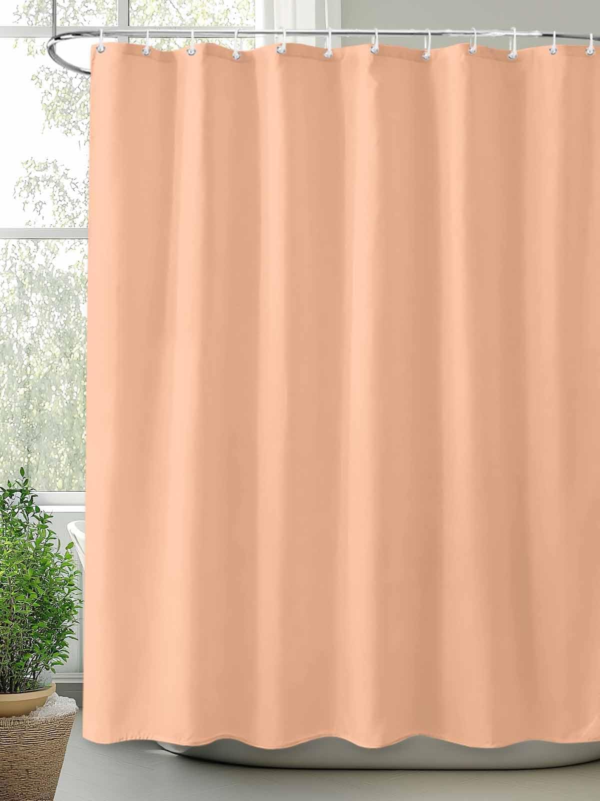 Rideau de douche pour baignoire moderne rose pêche imperméable et lavable en machine
