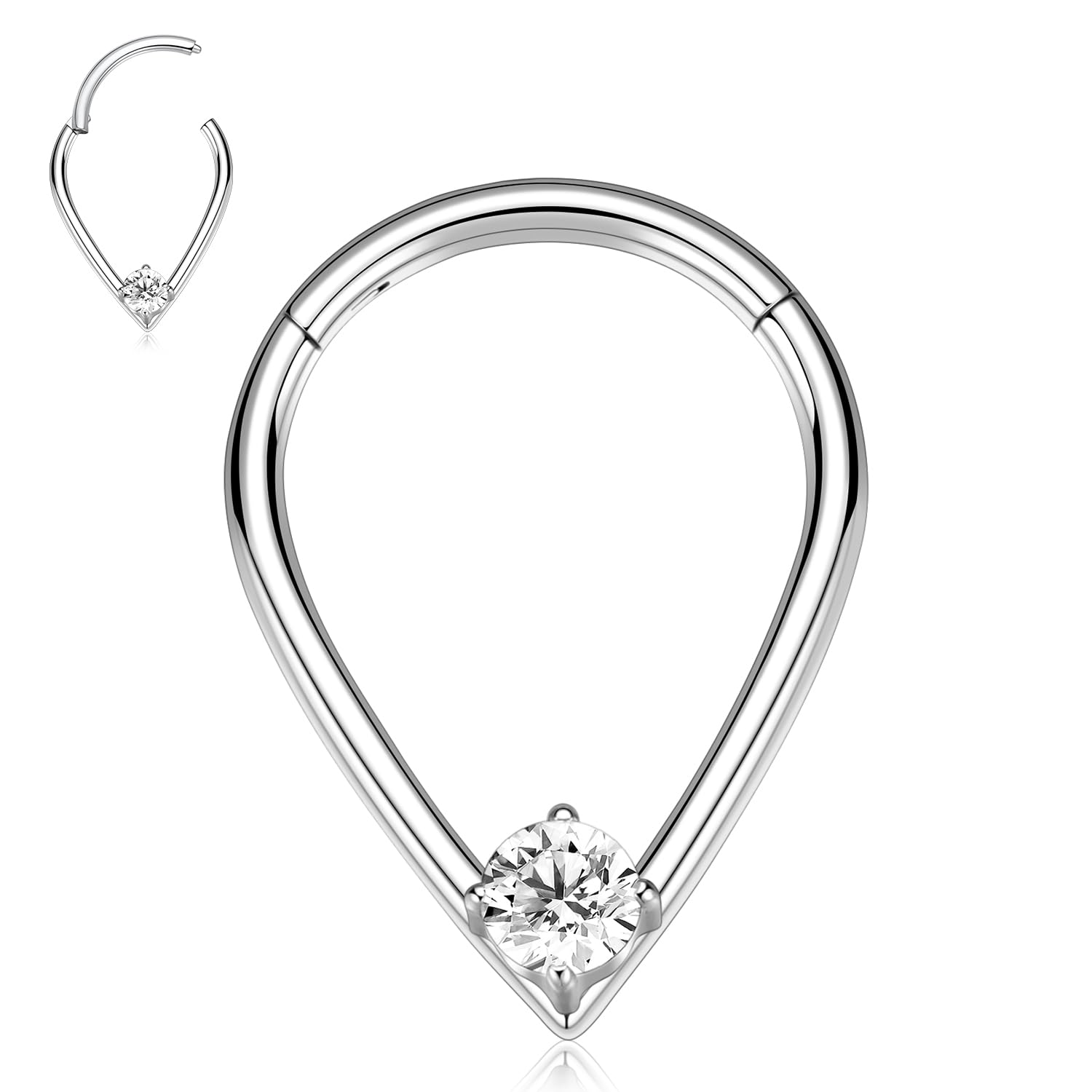 hengkaixuan Teardrop Daith Earrings Septum Jewellery Nose Hoop Ring Surgical Steel Daith Rook Tragus Piercing Jewellery Septum Clicker Ring Small Hoop Earring — view 49