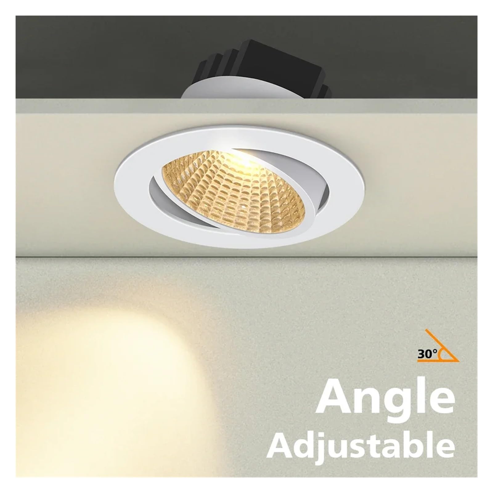 zhuguiming Foco LED empotrable regulable de 220 V, 110, 9 W y 6, for techo, con controlador for interiores(Natural White,BLACK_5W)