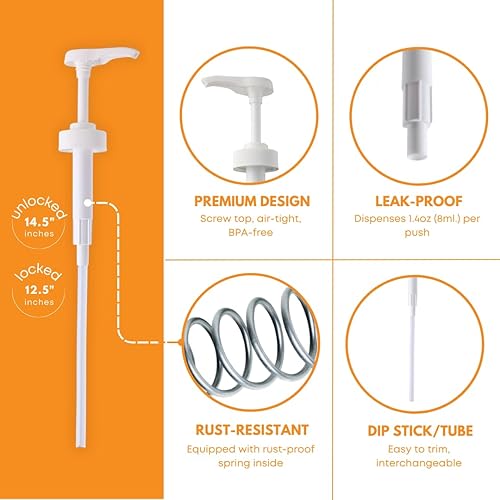 Vista 4 de Fastrack Dispensador de detergente para ropa de medio galón - Recipiente hermético con tapa de rosca Base antideslizante Dispensador de bomba