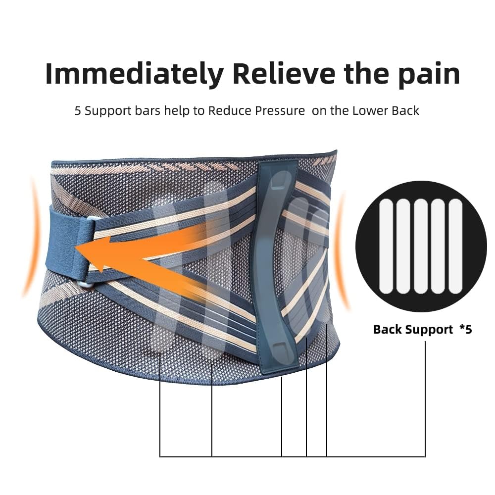 Faja Lumbar Transpirable y ómica para aliviar el Dolor de Espalda Baja, Hernia discal, ciática y escoliosis.