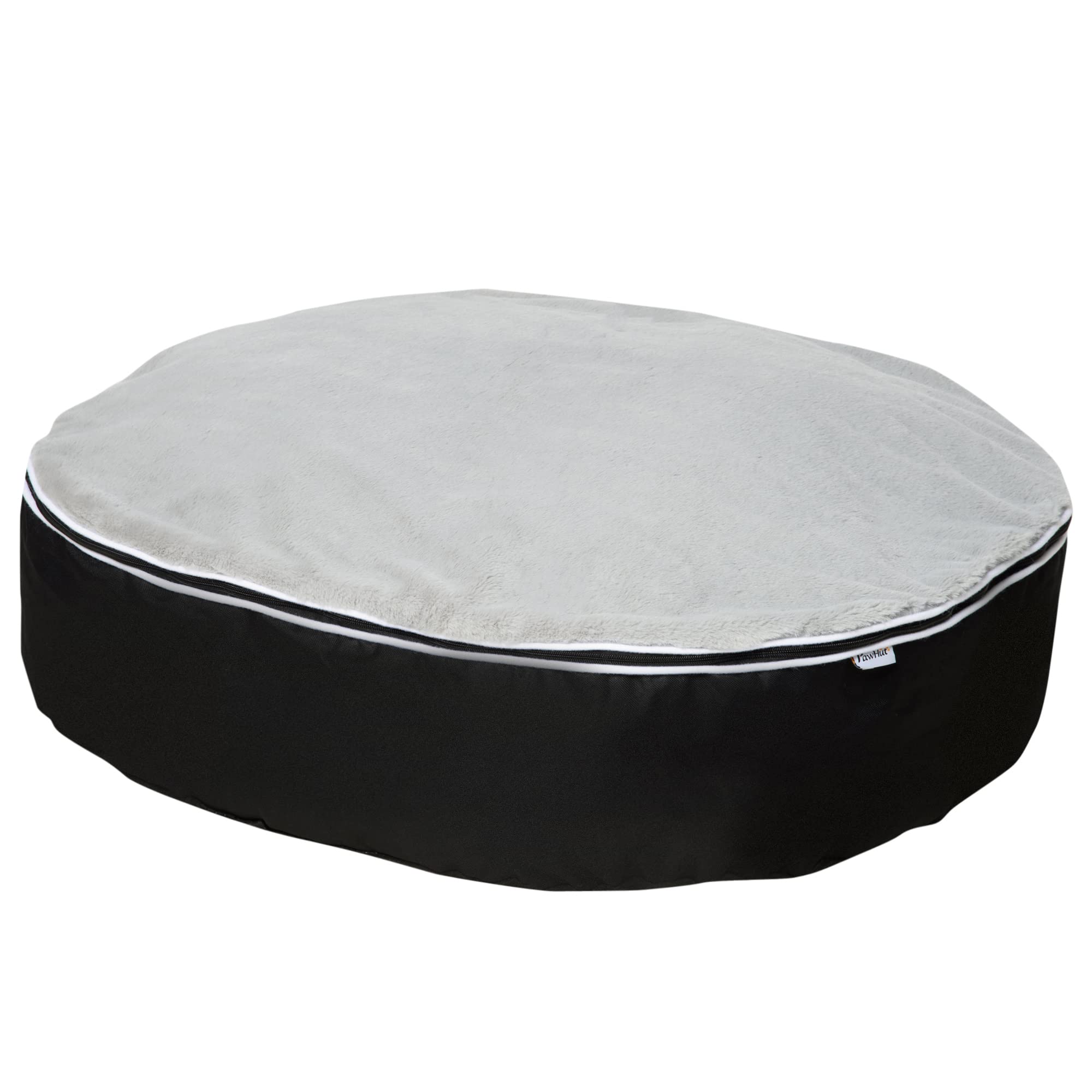 PawHut Cama para Perros y Gatos con Funda Desenfundable y Lavable Colchoneta para Perros Medianos con Tela Oxford y Felpa Suave 80x72x18 cm Gris y Negro