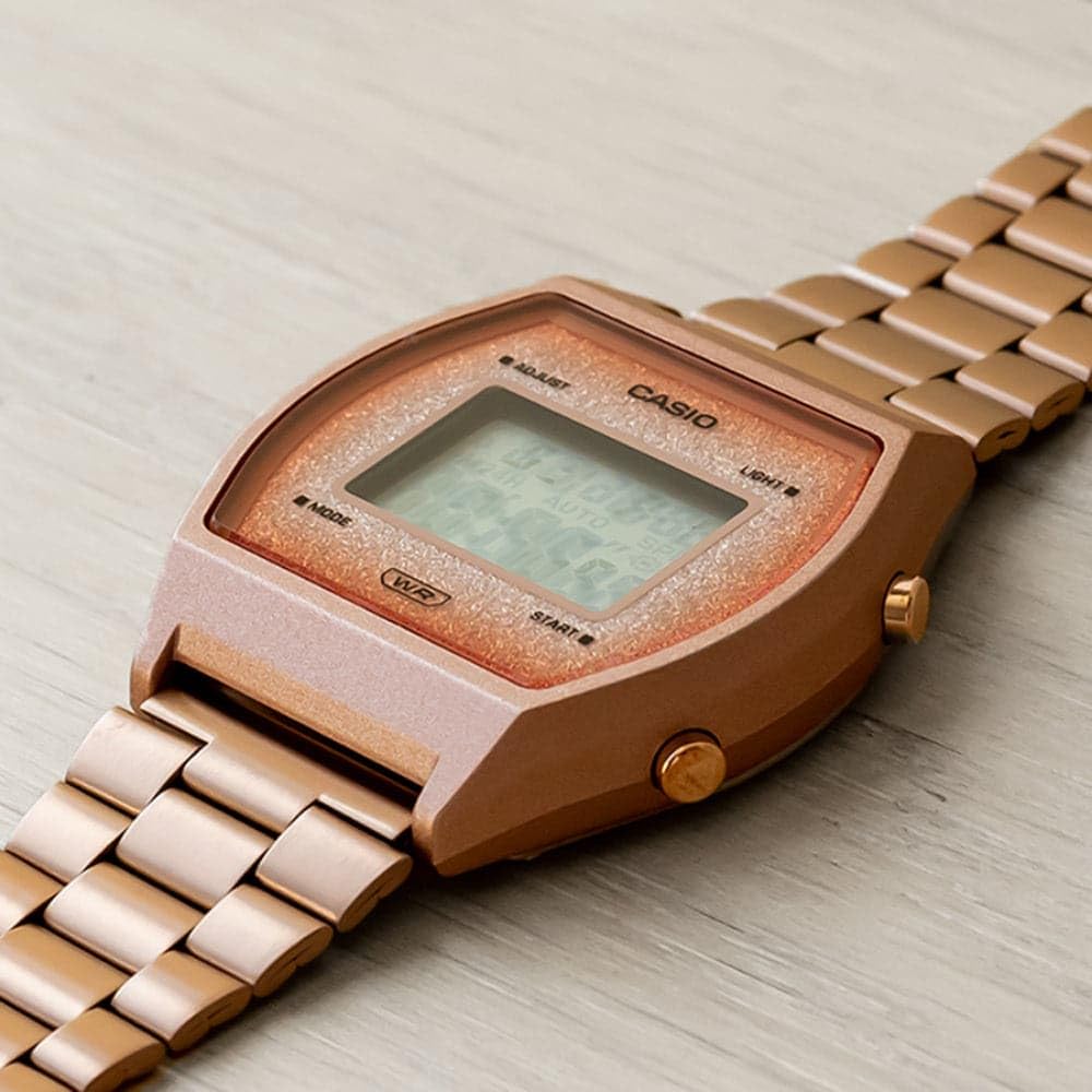 Casio Orologio unisex con quadrante digitale in oro rosa, serie vintage, B640WCG-5DF (D187)