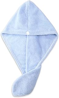 LCUVIMPEX Toallas de secado de cabello, toallas envolventes para el cabello, toalla de pelo seco, multicolor, 50 cm x 25 cm, súper absorbentes, de secado rápido (azul cielo)