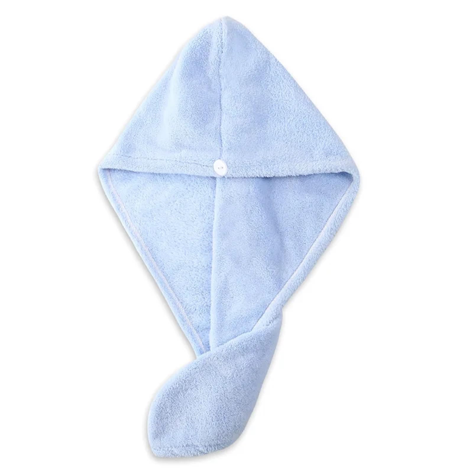 QAUUCP Quick-dry Hair Towel Cap Hat Girl's Hair Drying Hat Bath Hat Microfiber Solid Towel Cap Super Absorption Turban Hair Dry Cap Hair Drying Cap(Sky blue)