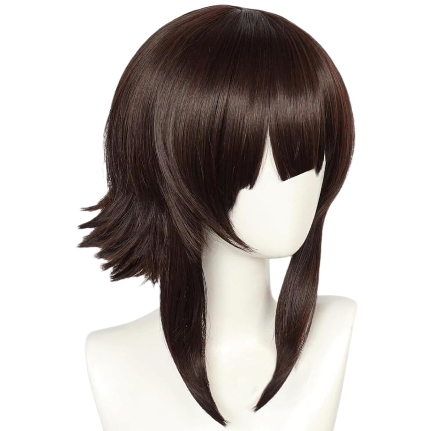 ANOGOL Hair Cap+Short Brown Wig for Women Brown Anime Cosplay Wig Short Lolita Wigs Flip End Wavy Hair Synthetic Wigs Halloween Party Circus Anime Character Costume Christmas