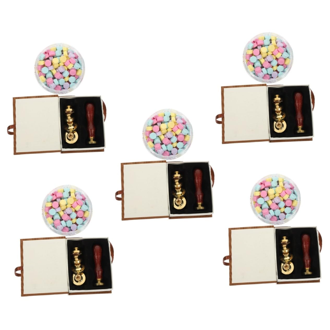 STOBOK 5sätze Weihnachts-wachssiegel-stempel Farbige Wachskügelchen Dekoration Für Einladungen Karten Und Inklusive Weihnachtsdesigns Wie Schneeflocken Und Rentiere