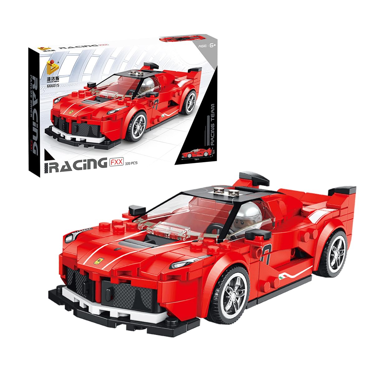 PANLOS FXX Race Car Models Building Toys with Mini Figurine Collectible Super Car Building Blocks Kit Racing Car Toy Gifts for Kids Boys and Adult