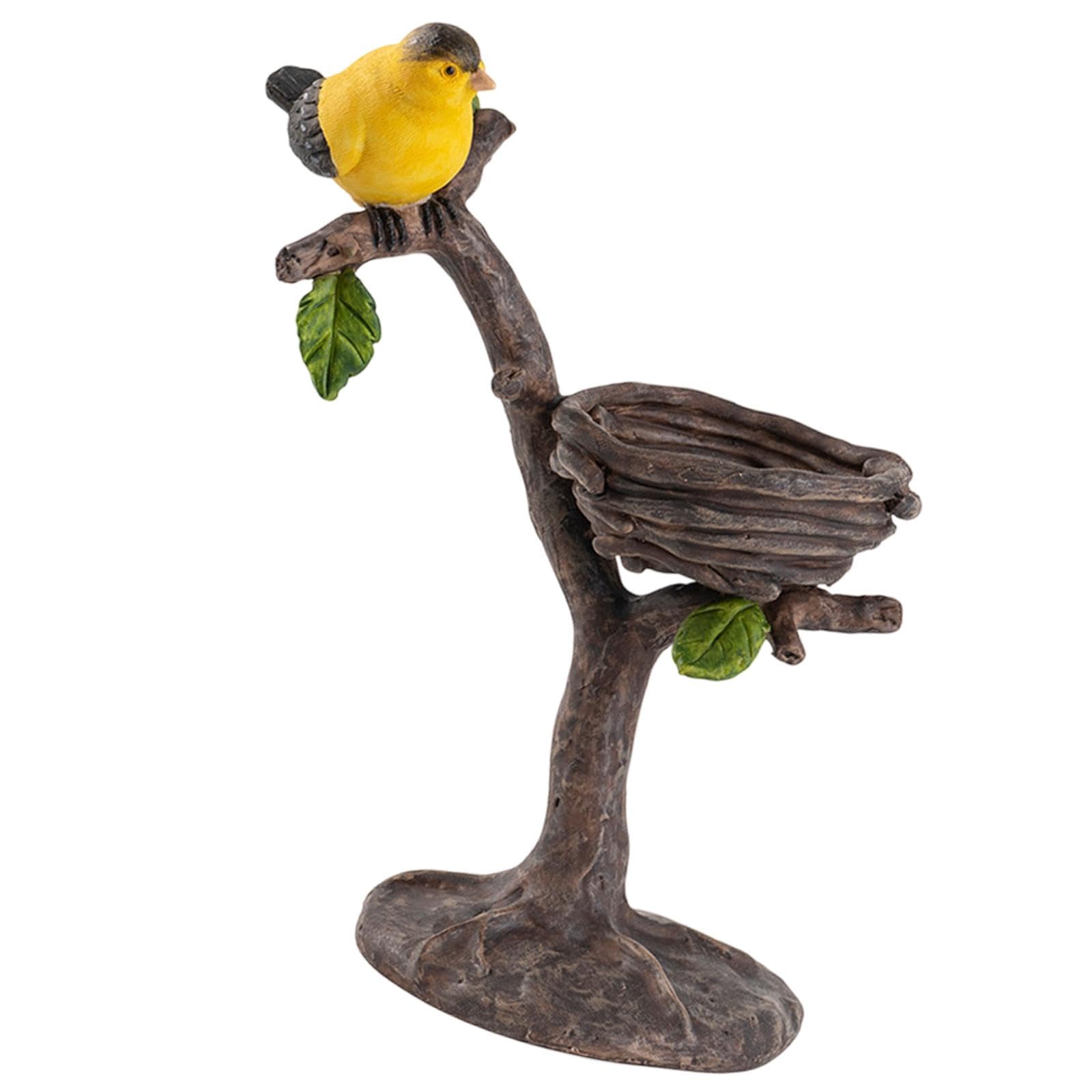 Statue d'oiseau sur branche sculpture de résine ornement de jardin pour parterre de fleurs