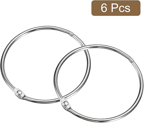 Miniatura 3 de uxcell Anillos de cortina de ducha, 6 ganchos redondos de acero al carbono, anillos sueltos de 2 pulgadas para barras de cortina de ducha (plateado)