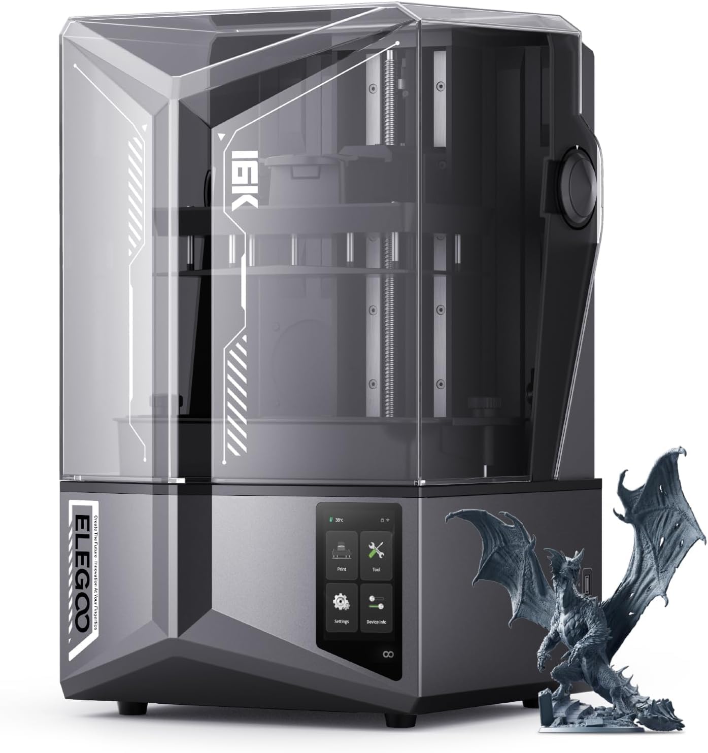 ELEGOO Saturn 4 Ultra 16K Resin 3D Printer with Smart Auto Leveling, Wi-Fi Connectivity, Fast Printing Speed, and Large Build Volume High Precision MSLA 3D Printer for Professionals and Hobbyists