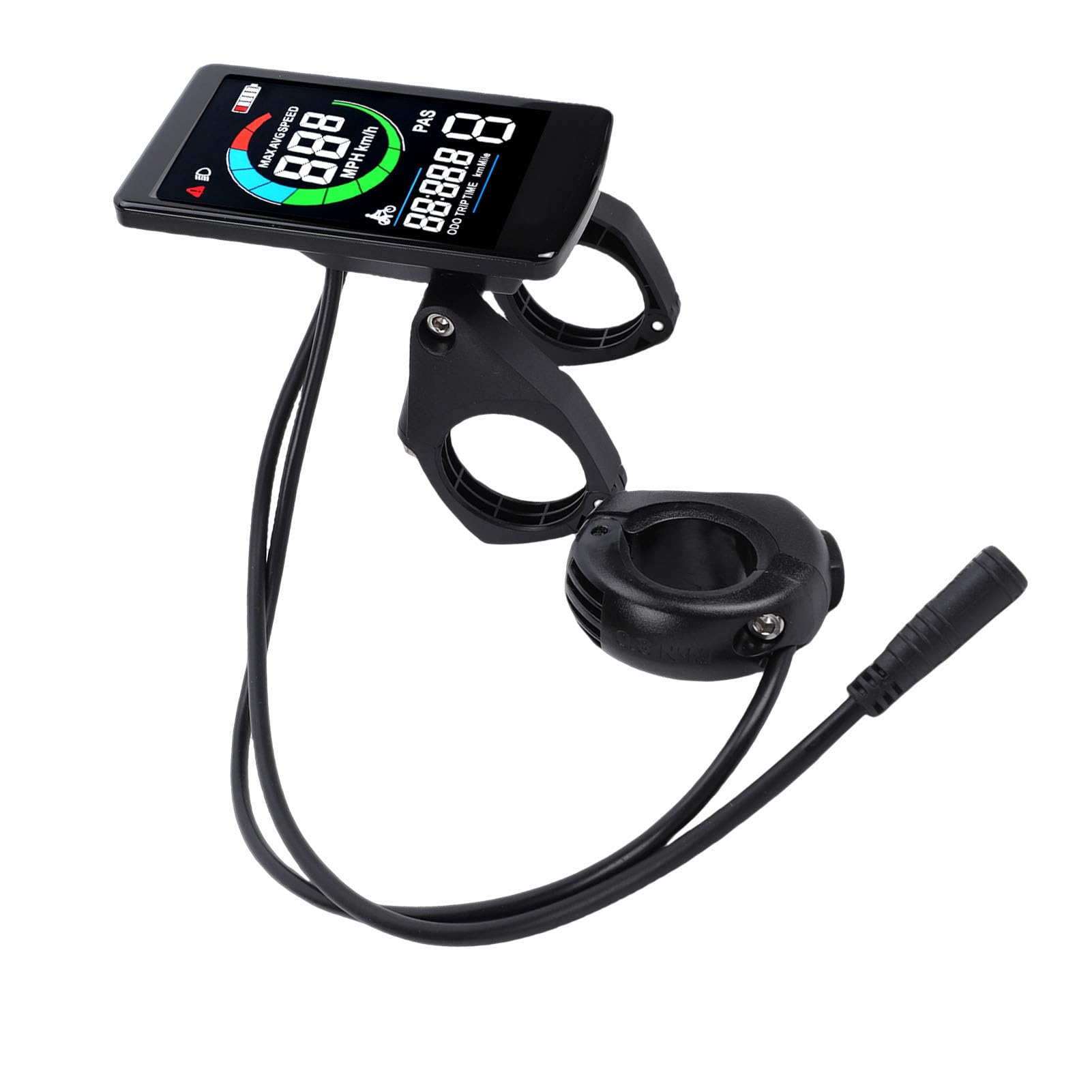 Naroote Wasserdichter E-Bike-Bedienfeldbildschirm, Fahrrad-Tachometer, Bedienfeld mit 5-poligem Anschluss, Ideal für G340 G320 Mittelmotor