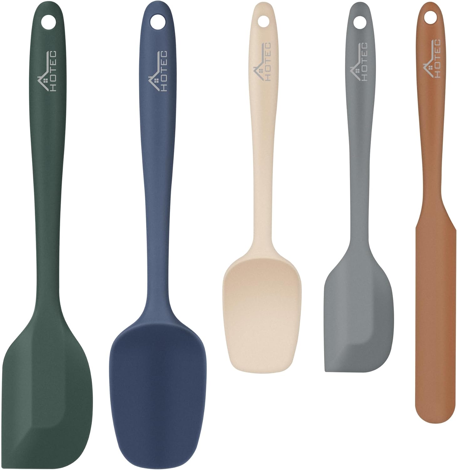 HOTEC Juego de espátulas de goma de silicona resistentes al calor de 600  sin BPA para hornear, cocinar y mezclar, antiadherentes, aptas para