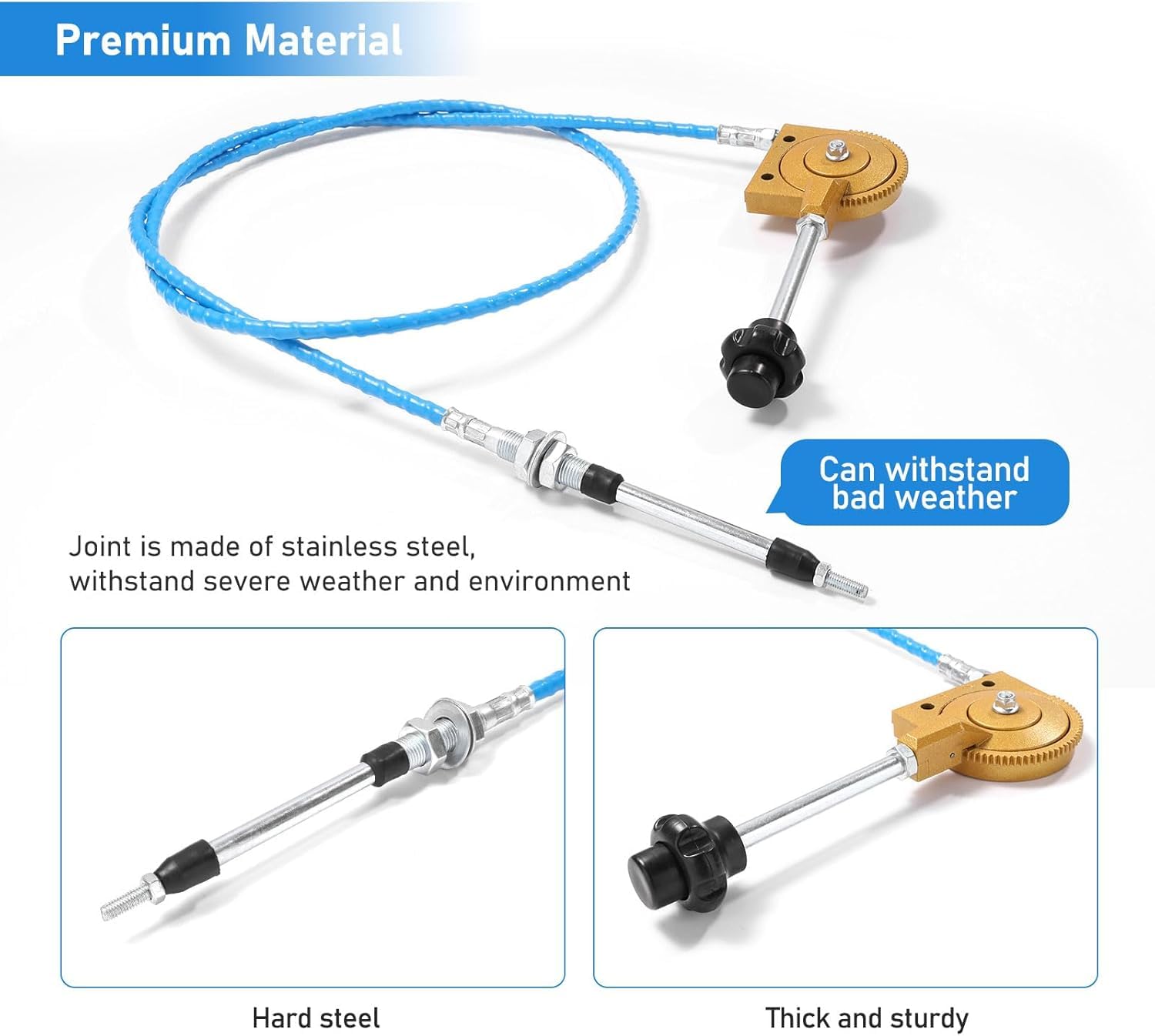 2 Pack 2M Manueller Gaszug Edelstahl Gaszug Gaszug für Baggermischer