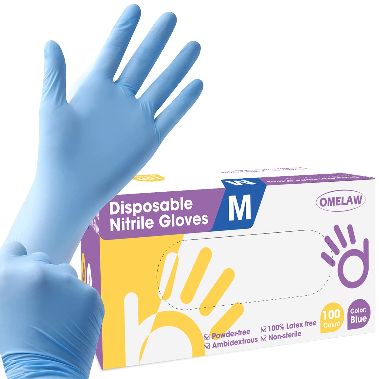 OMELAW Nitrile gloves Latexfree Powderfree UltraStrong Food Safe