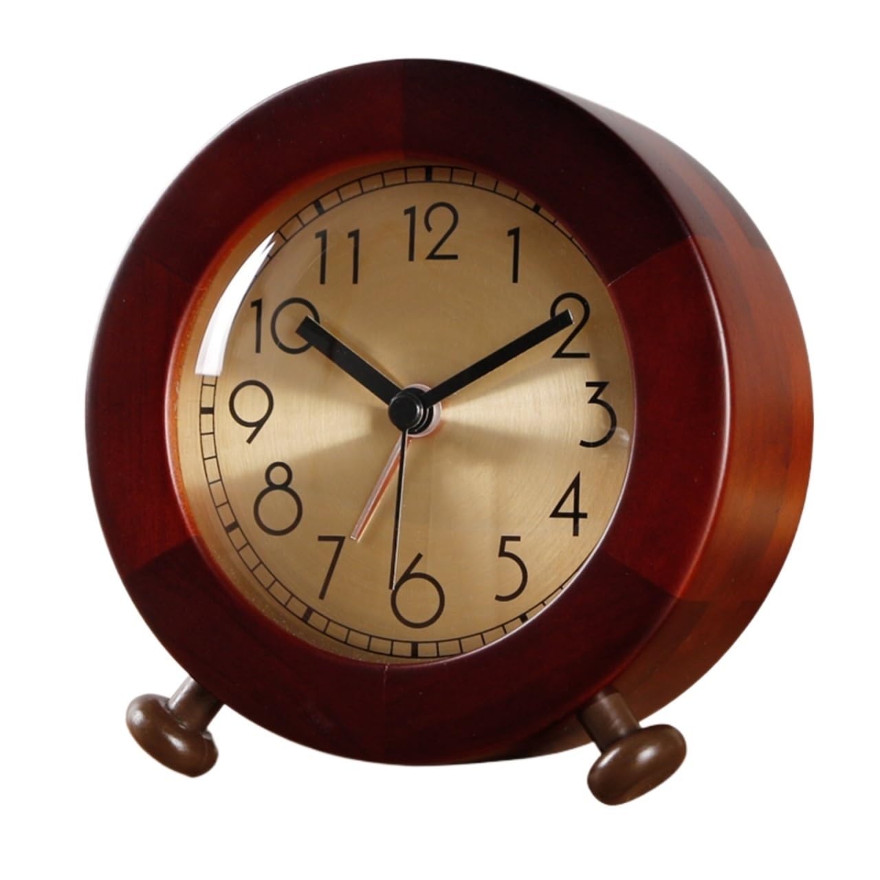 YHxFlux Table clocks Wooden Alarm Clock, Silent Non Ticking Small with Night Light for bedrooms