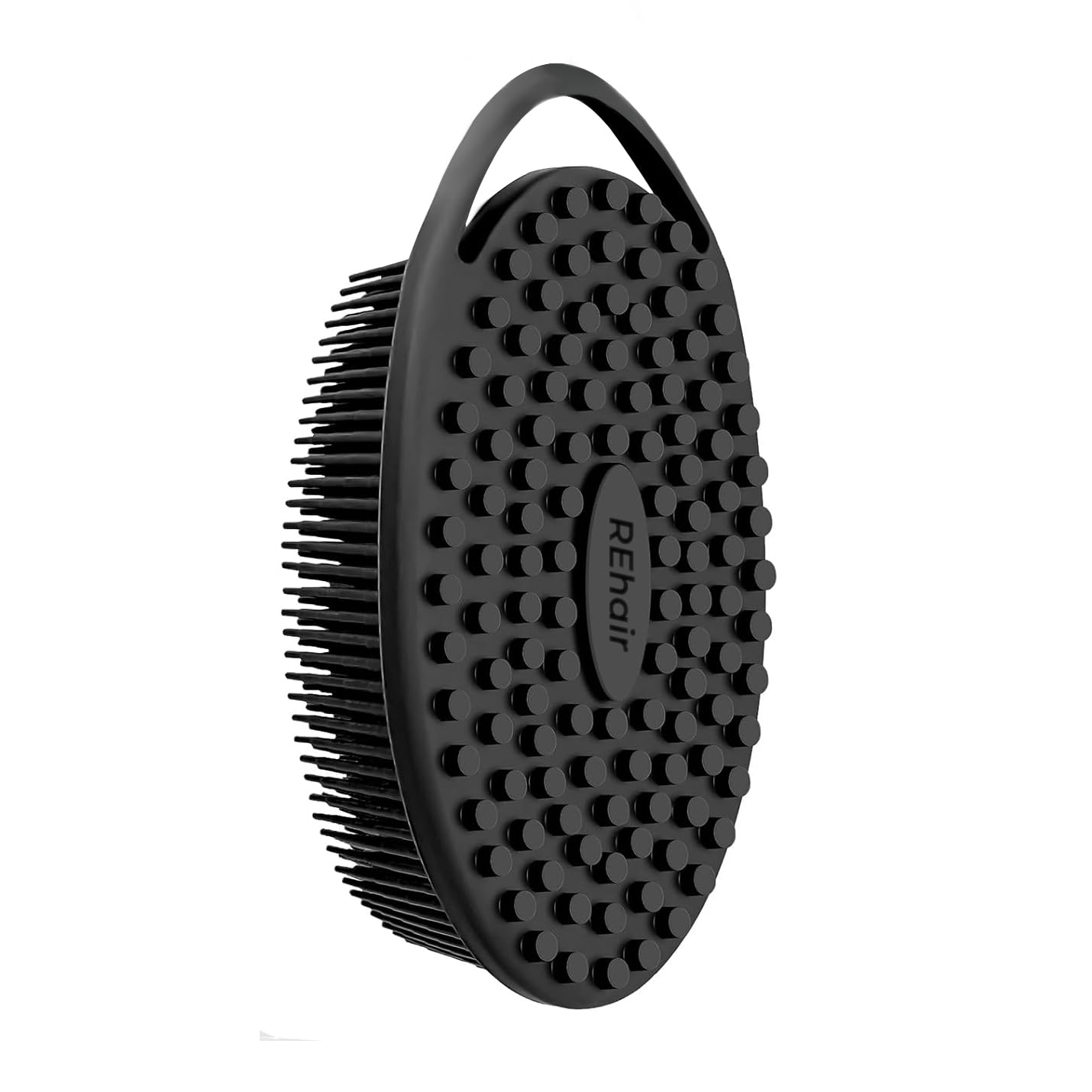 Exfoliating Silicone Body Scrubber Easy to Clean, Lathers Well, Long Lasting, And More Hygienic Than Traditional Loofah (Black with Handle)-image-20