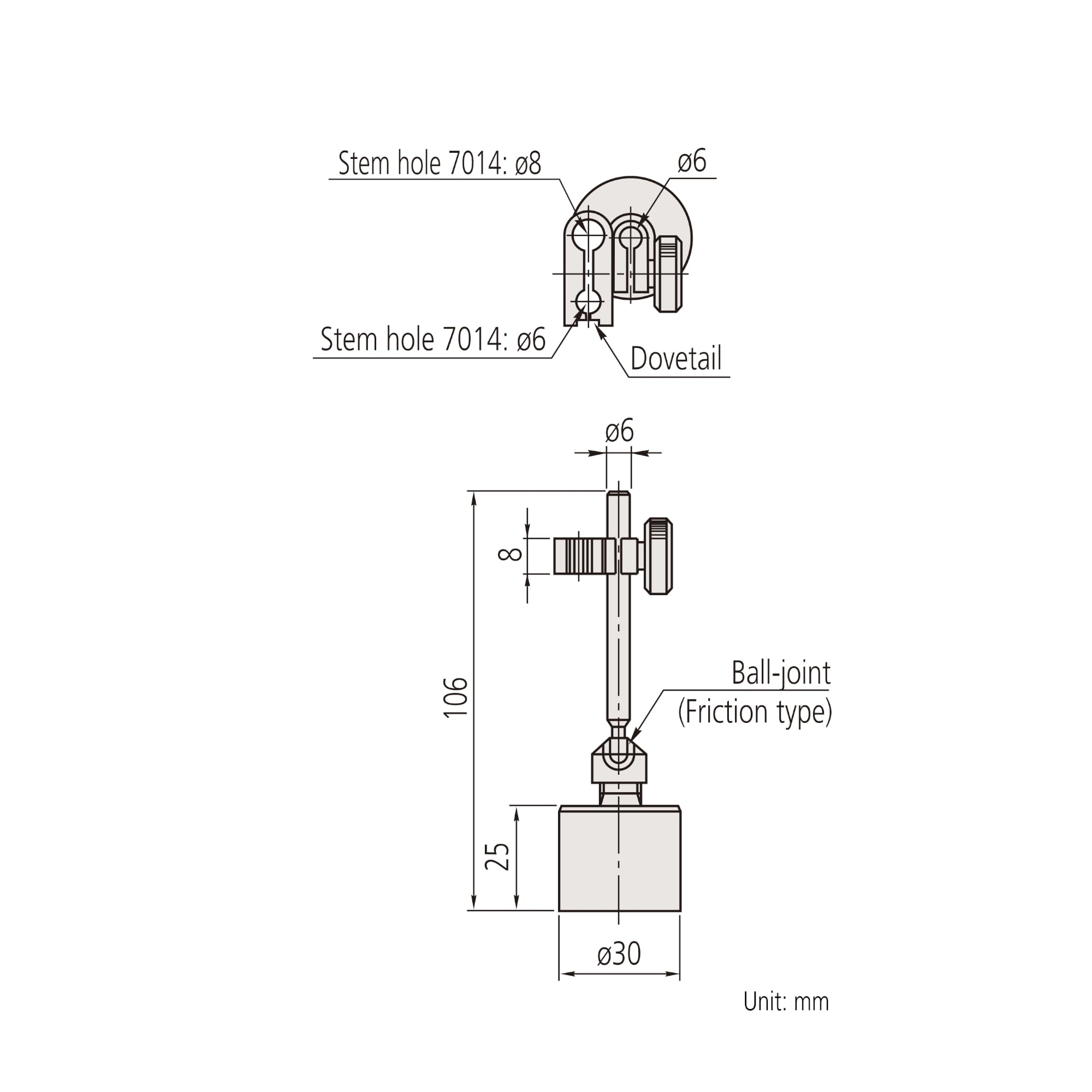 Mitutoyo – 7014 – 10 Mini soporte magnético