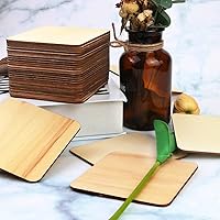 Vista 5 de 40Pcs Unfinished Laser Engraving Carving Blank Wood Pieces for Painting, Coasters, DIY Arts Craft Project, Staining and Decorations
