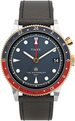 Timex 39 mm Waterbury Traditional GMT Stainless Steel Case