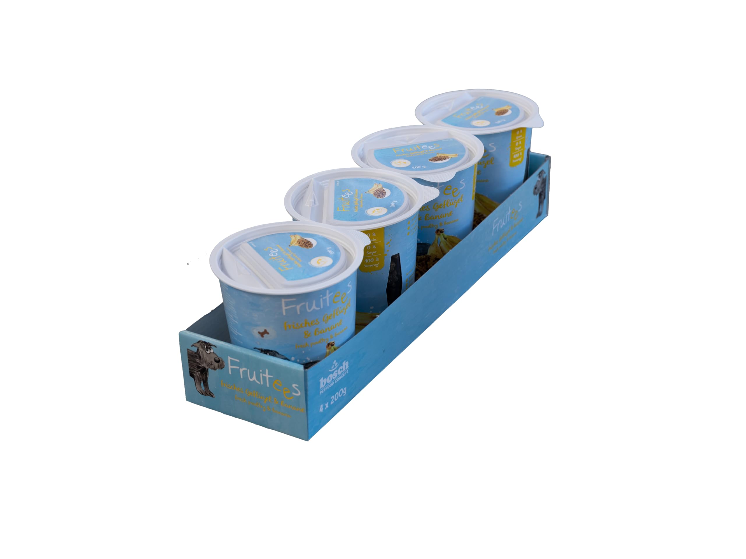 bosch Finest Snack Concept - Fruitees volaille fraîche & banane - Sans céréales - Pack de 4 x 200 g