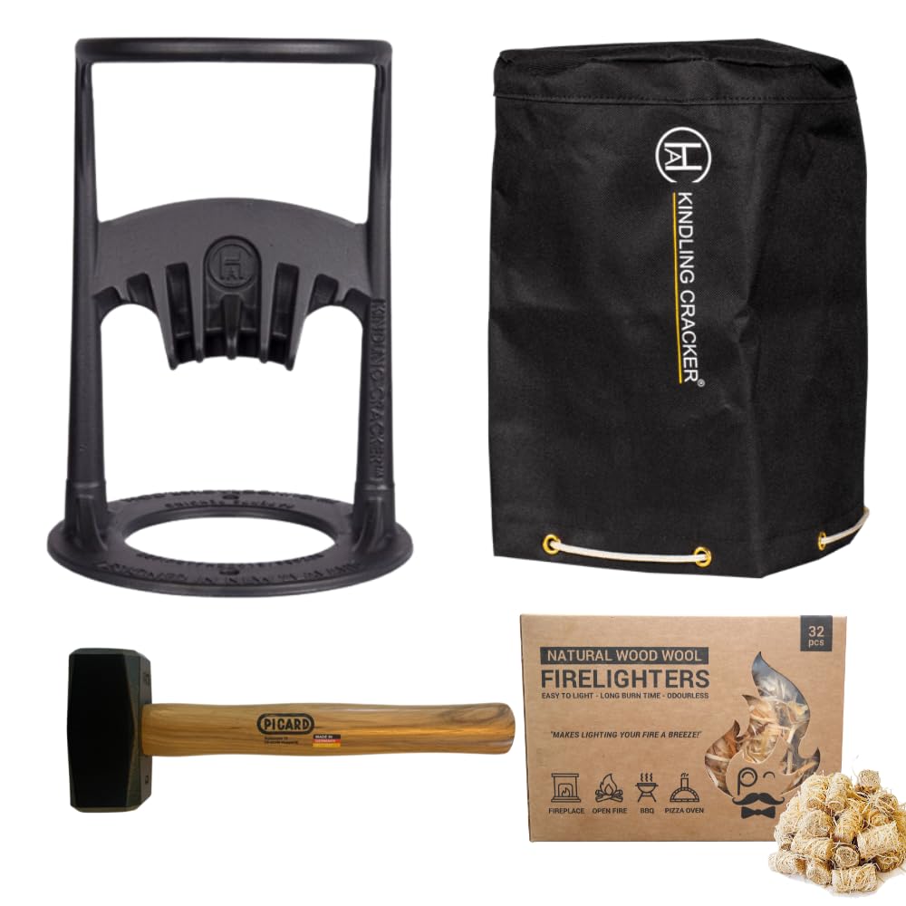 Fendeur à Bois Manuel Kindling Cracker - Portable, Diamètre 20 Cm, Hauteur 10 Cm, Métal Haute Dureté