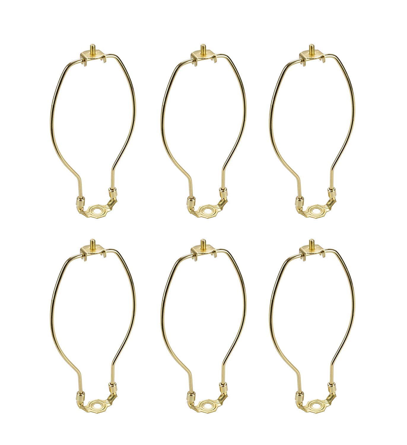 Aspen Creative 20005-16, 7" Lamp Harp with Saddle in Polished Brass Finish, 6 Pack
