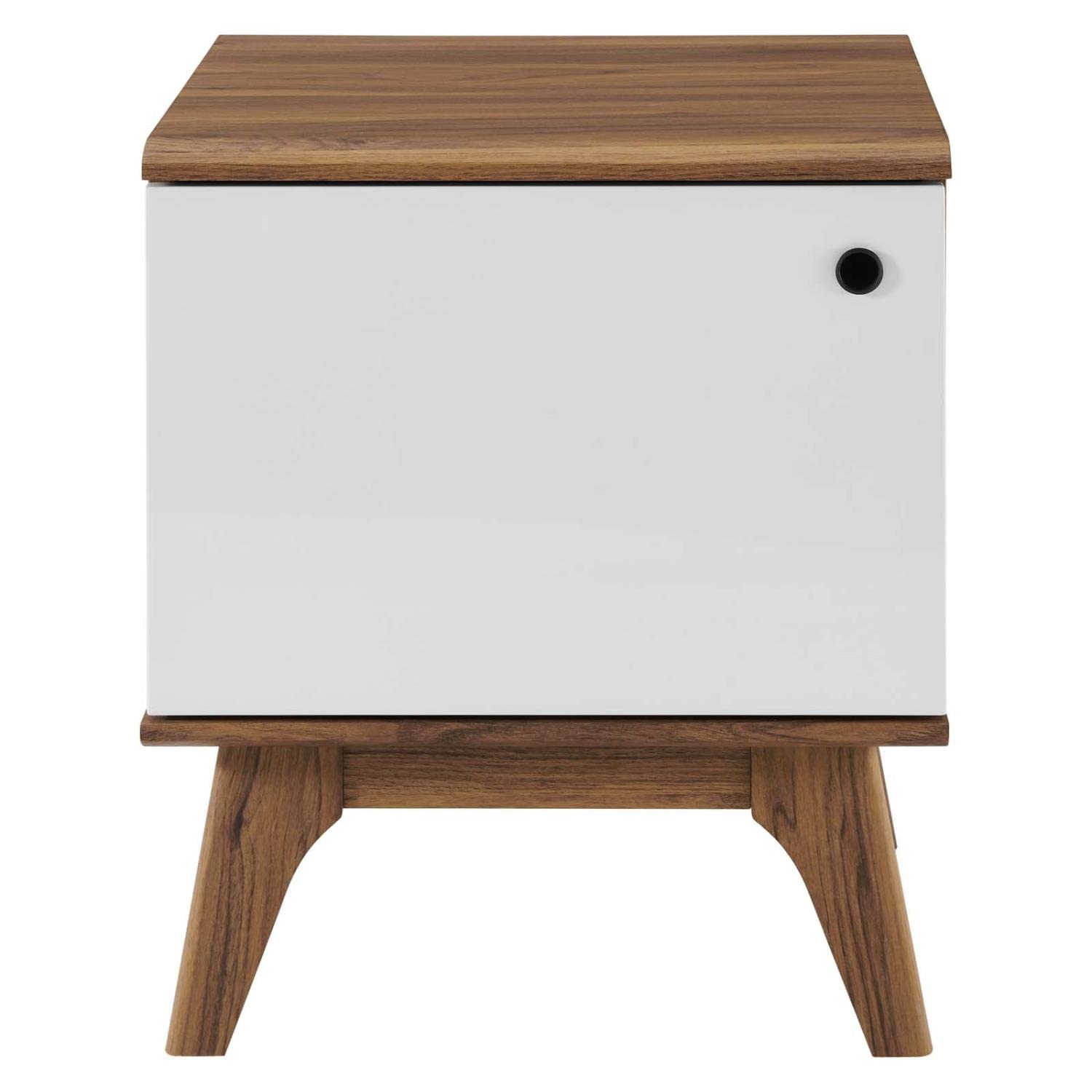 Modway EEI-4260-WAL-WHI Envision - Soporte para discos de vinilo, color blanco nogal