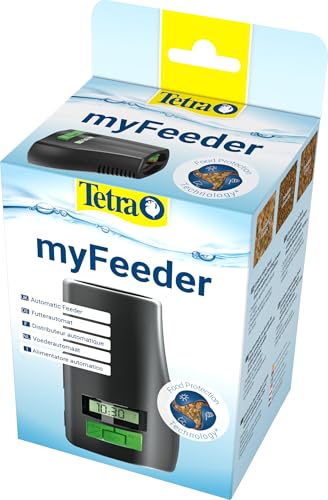 Tetra myFeeder Futterautomat für Zierfische im Aquarium, anthrazit, inklusive Batterien