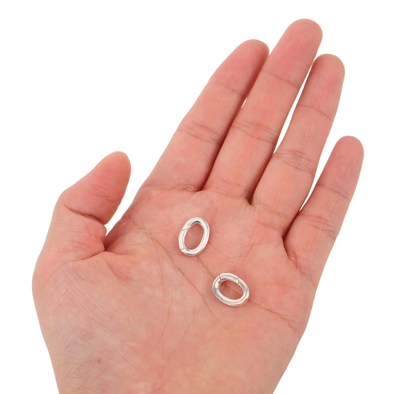 SUPVOX Cierres de Joyería de Resorte Ovalados 10mm X 13mm 2 Piezas, Conectores de Plata 925 para Pulseras y Collares Diy, Cierre Seguro y Versátil para Fabricación de Joyas
