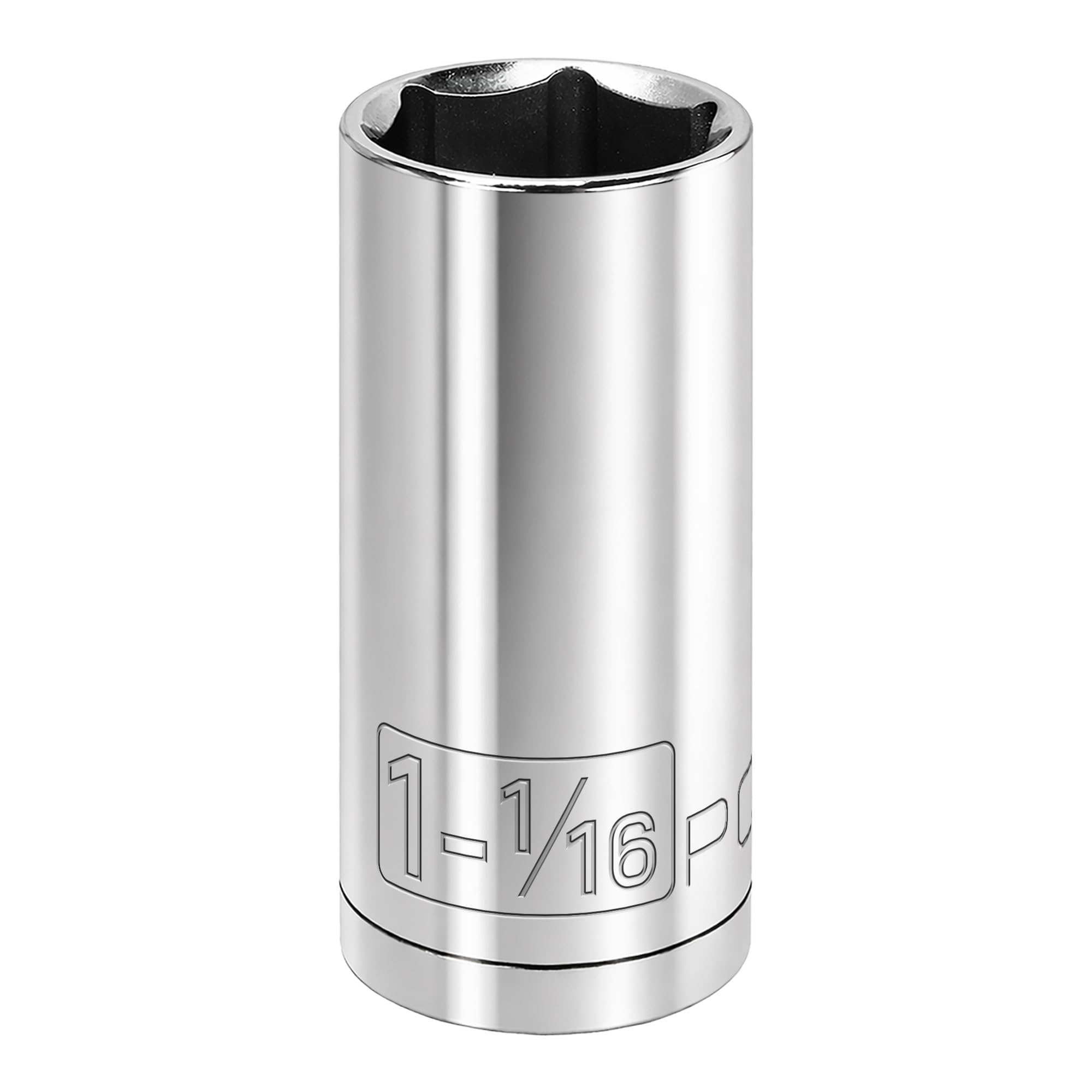 Powerbuilt 1/2 Inch Drive x 1-1/16 Inch SAE Deep Socket, 6 Point, Chrome-Vanadium made, Size Marking - 641217