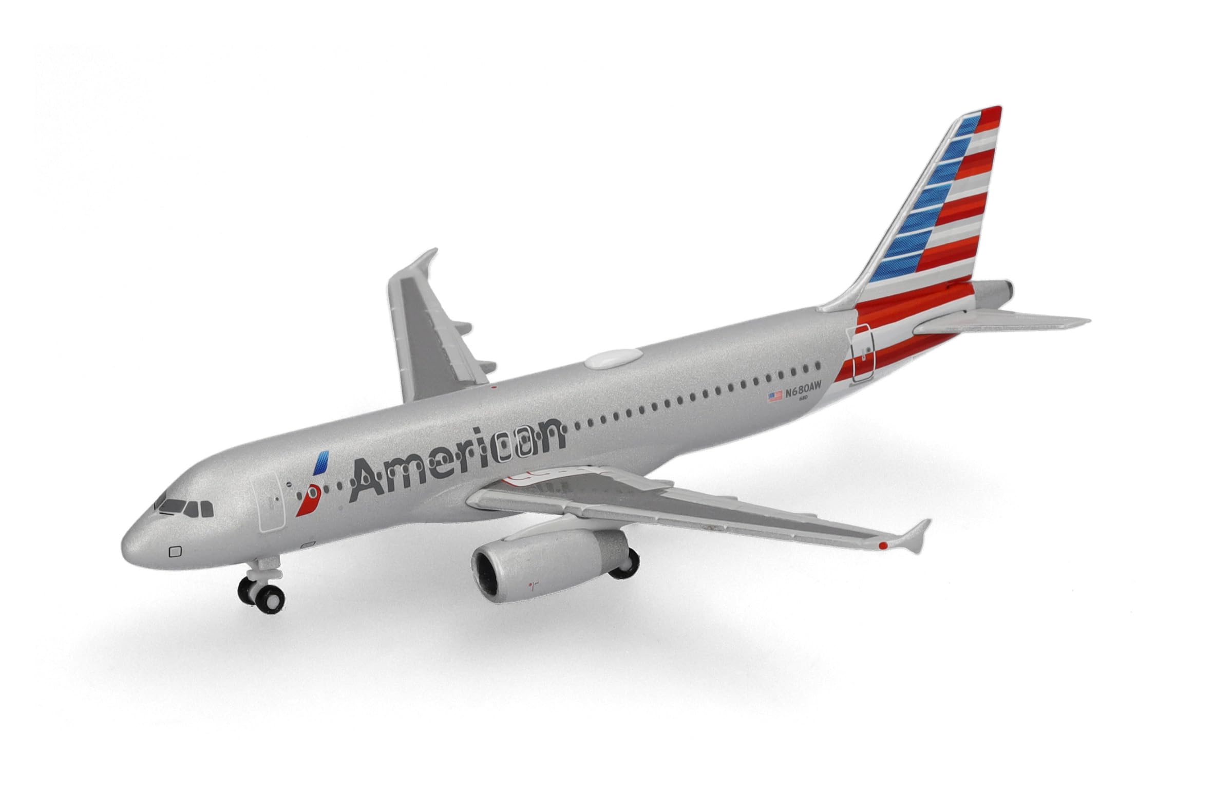 Herpa model samolotu American Airlines Airbus A320, miniatura w skali 1:500, model kolekcjonerski, model samolotu bez podstawki, metal