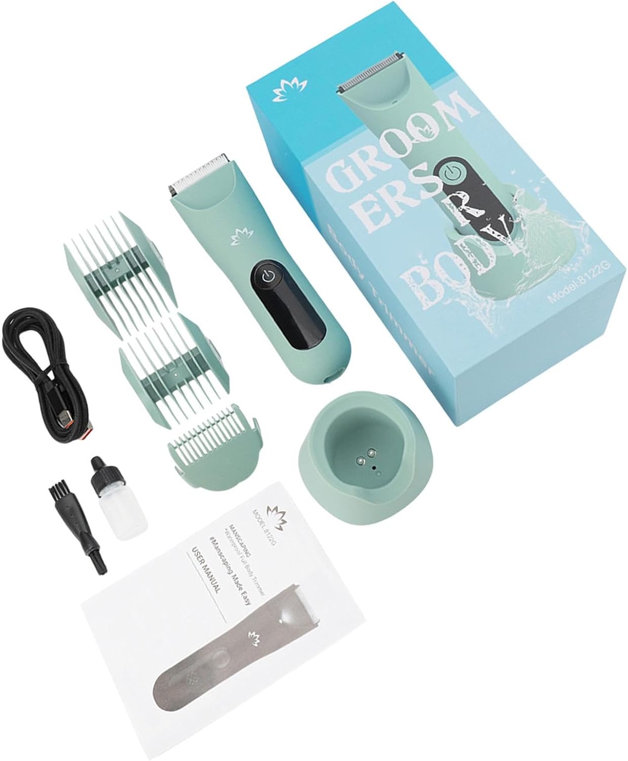 Wet and Dry Hair Remover with Interchangeable Ceramic USB Charging Stand Water Wet and Dry Shaver Portable Travel Grooming Kit