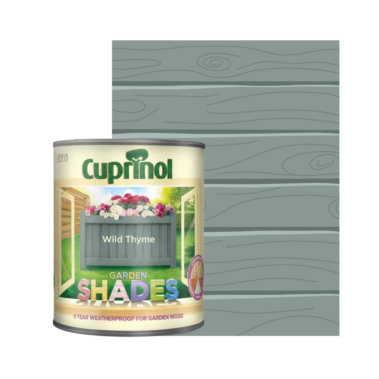 Milena Garden Shades Fence Paint, Shed Paint, 6 Year Weatherproof Exterior Wood Treatment, Water Based Matt Finish Paints for Wood Stain, 2 Coats Recommended (Wild Thyme, 2.5 Lit)