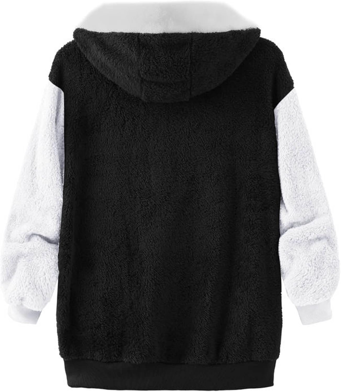 Miniatura 8 de Chaqueta mullida con cremallera para mujer sudadera de manga larga abrigo de peluche con bolsillos Beige