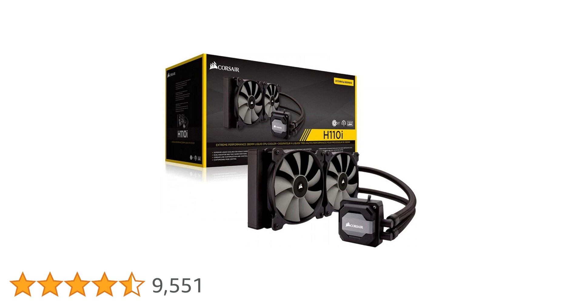 Corsair H110i 水冷一体型CPUクーラー FN1022 CW-9060026-WW ggw725x CORSAIR Hydro Series H110i GTX 280mm Liquid CPU CW-9060020-WW