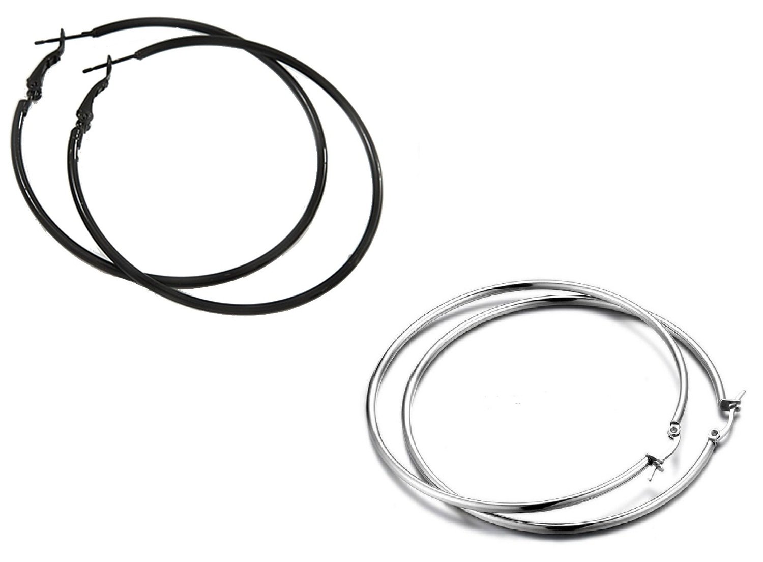 B-Square Michelangelo Loop Black and Silver Earring Combo for Women(Pack Of 2) (B0713TF9Z4) Amazon Price History, Amazon Price Tracker
