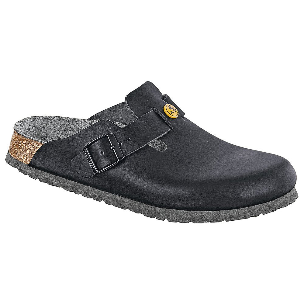 BIRKENSTOCK Classic Boston - Zuecos de Piel Unisex para Adultos, Talla 42, Color Negro