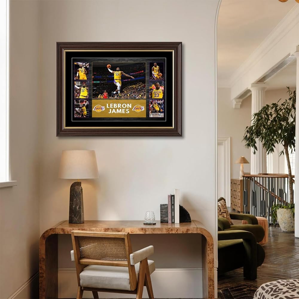 Phnom Penh Framed LeBorn Jmaes Dunk poster For Fans Kids room Bedroom wall Decor-Basketball LeBorn Jmaes Signed Posters Canvas Prints Picture For Teen Boy girls Gifts