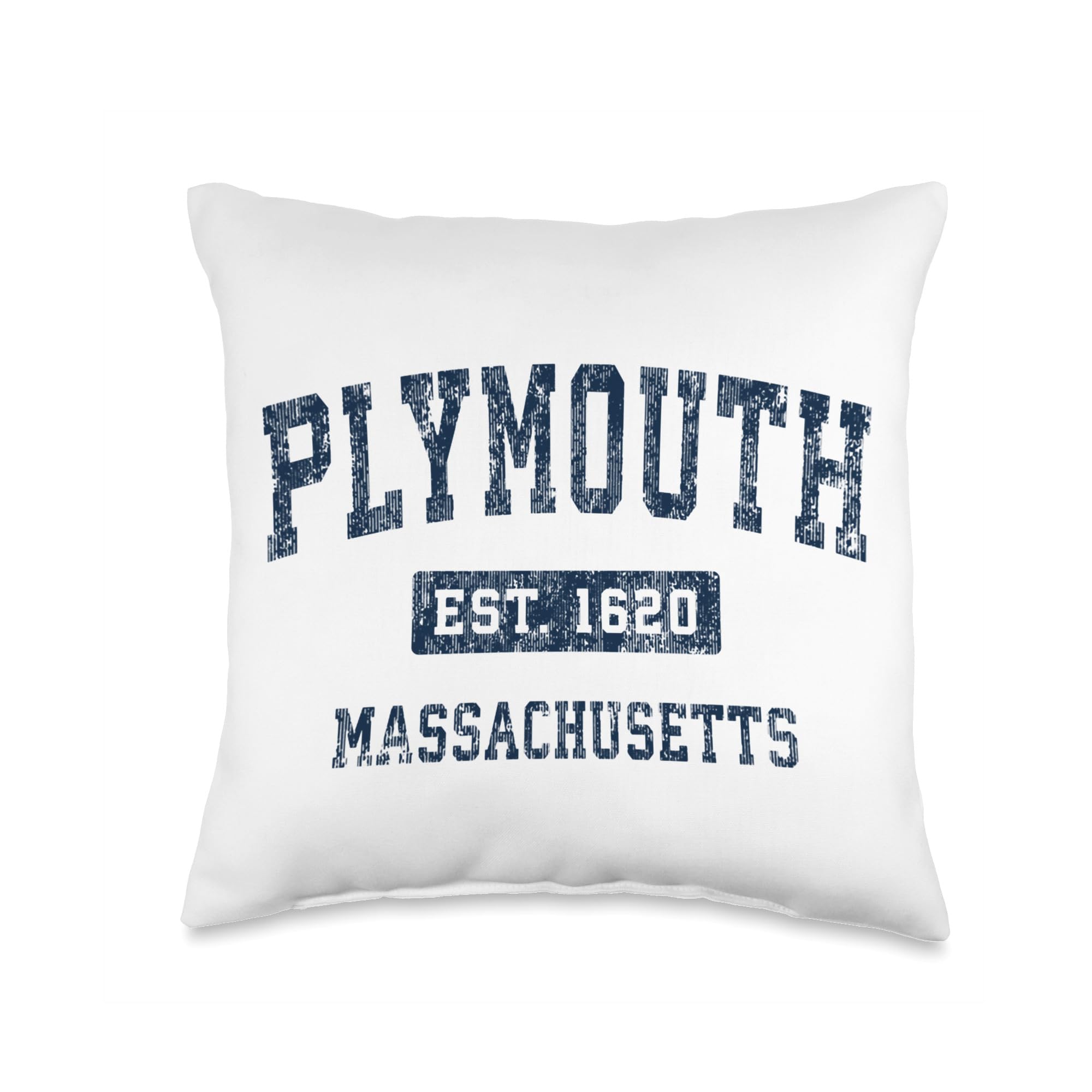 Plymouth Massachusetts MA Vintage Established Throw Pillow