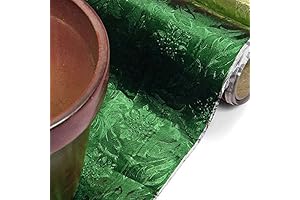 Moss Green Embossed Floral Foil - 20" wide by 10 Yards