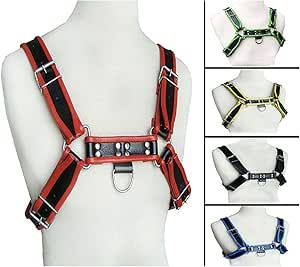 Amazon.com: Mens Real Black Leather with Blue Piping Chest Body Harness