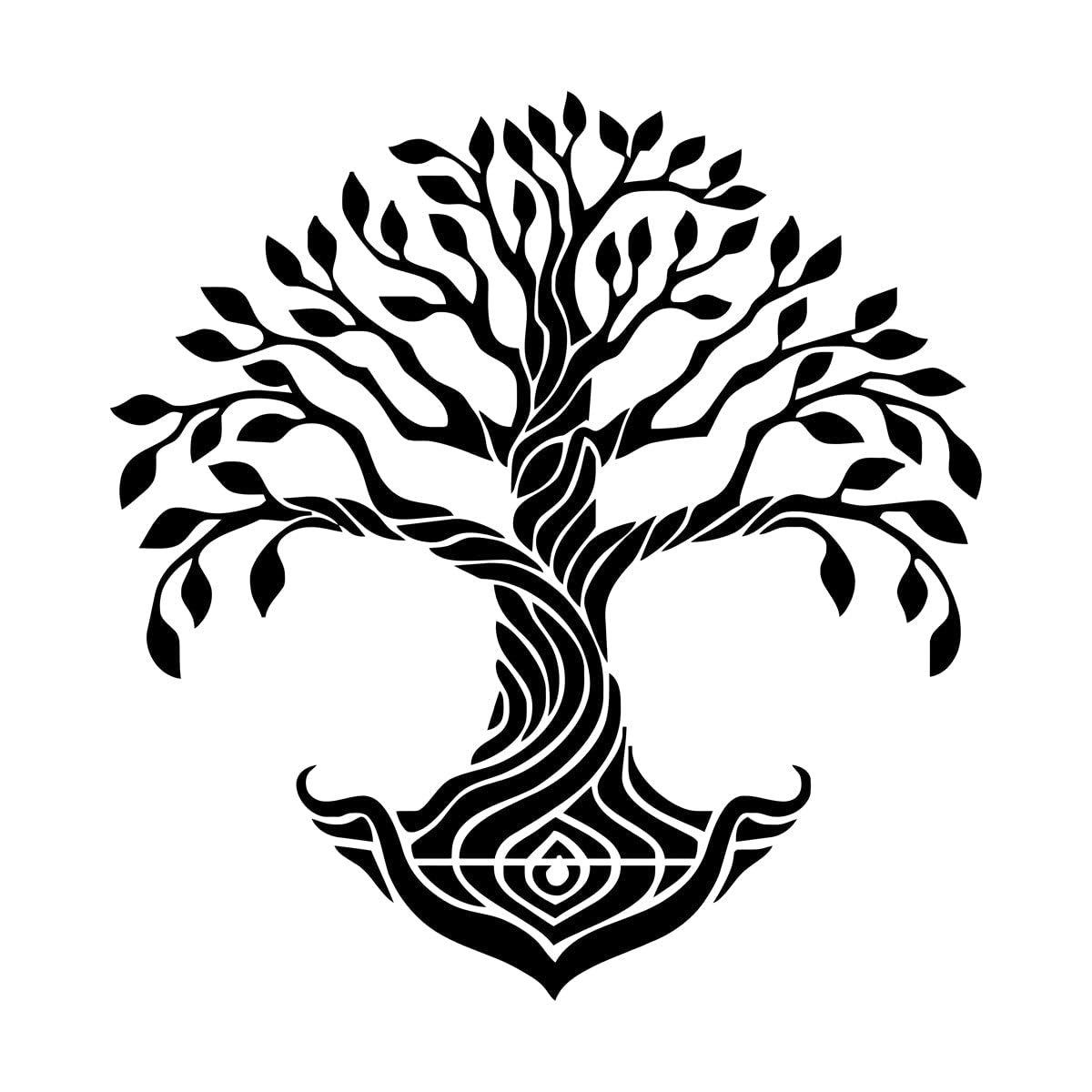 Life of Tree Wall Art Decals Fitness Yoga Studio Tree Wall Mandala Circle Murals Mandala Tree Vinyl Wall Sticker Home Small - 42x43cm