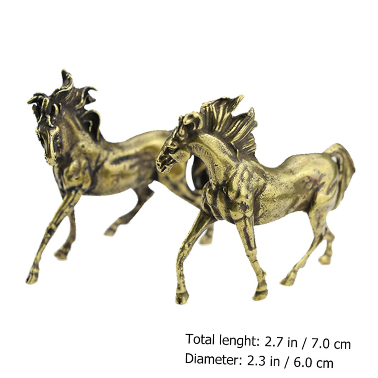 LIFKOME 2paare Retro Messing Pferdestatuen Dekorative Figuren Für Schreibtisch Und Zuhause Antike Pferdeornamente Aus Hochwertigem Messing Für Stilvolle Inneneinrichtung