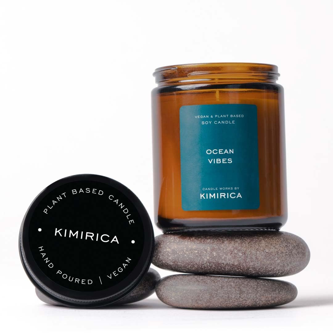 Kimirica Premium Scented Candle | Plant-Based Soy Wax Aromatherapy Candle | Premium Glass Jar | 32 Hour Long Burning | Candles for Home Decor, Luxury Gift for All Occasions-image-4