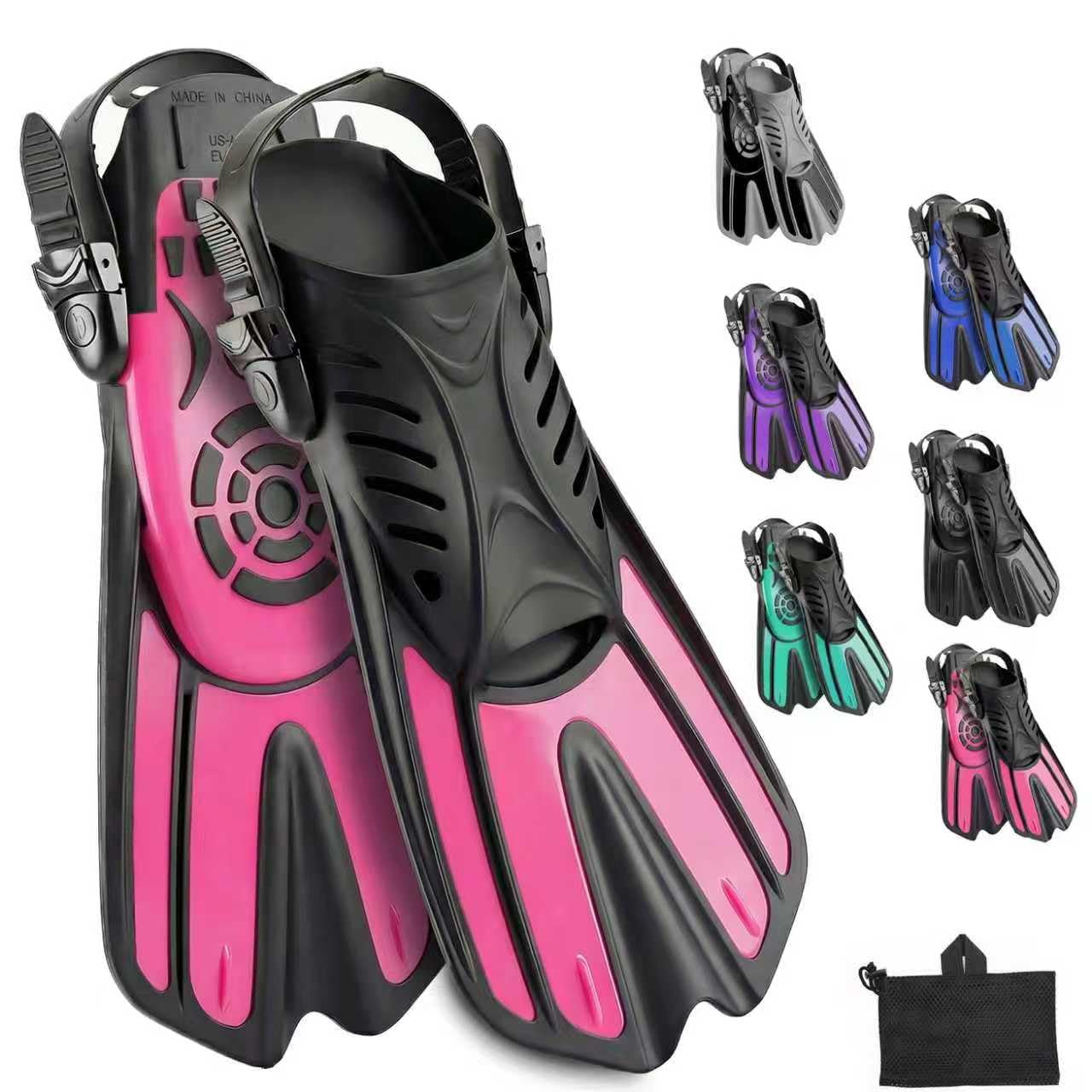 Aqua A Dive Sports Płetwy do nurkowania Sprzęt do nurkowania dla dorosłych Płetwy do snorkelingu, płetwy pływackie otwarte, regulowane, męskie, damskie, dzieci, płetwy pływackie